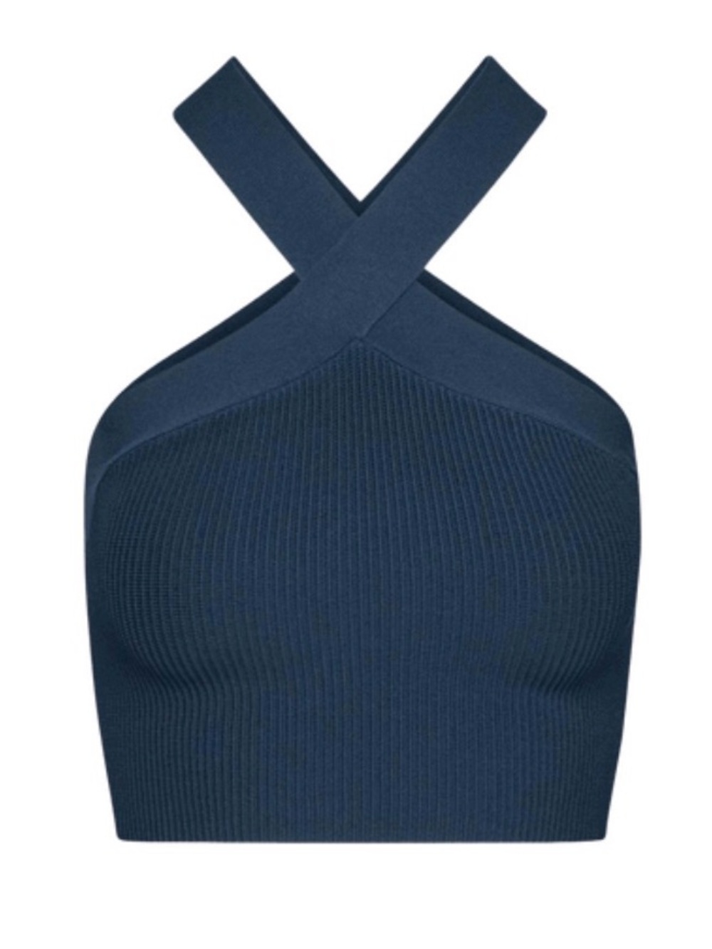 Aritzia Babaton Ribbed Navy Crop Top - Women